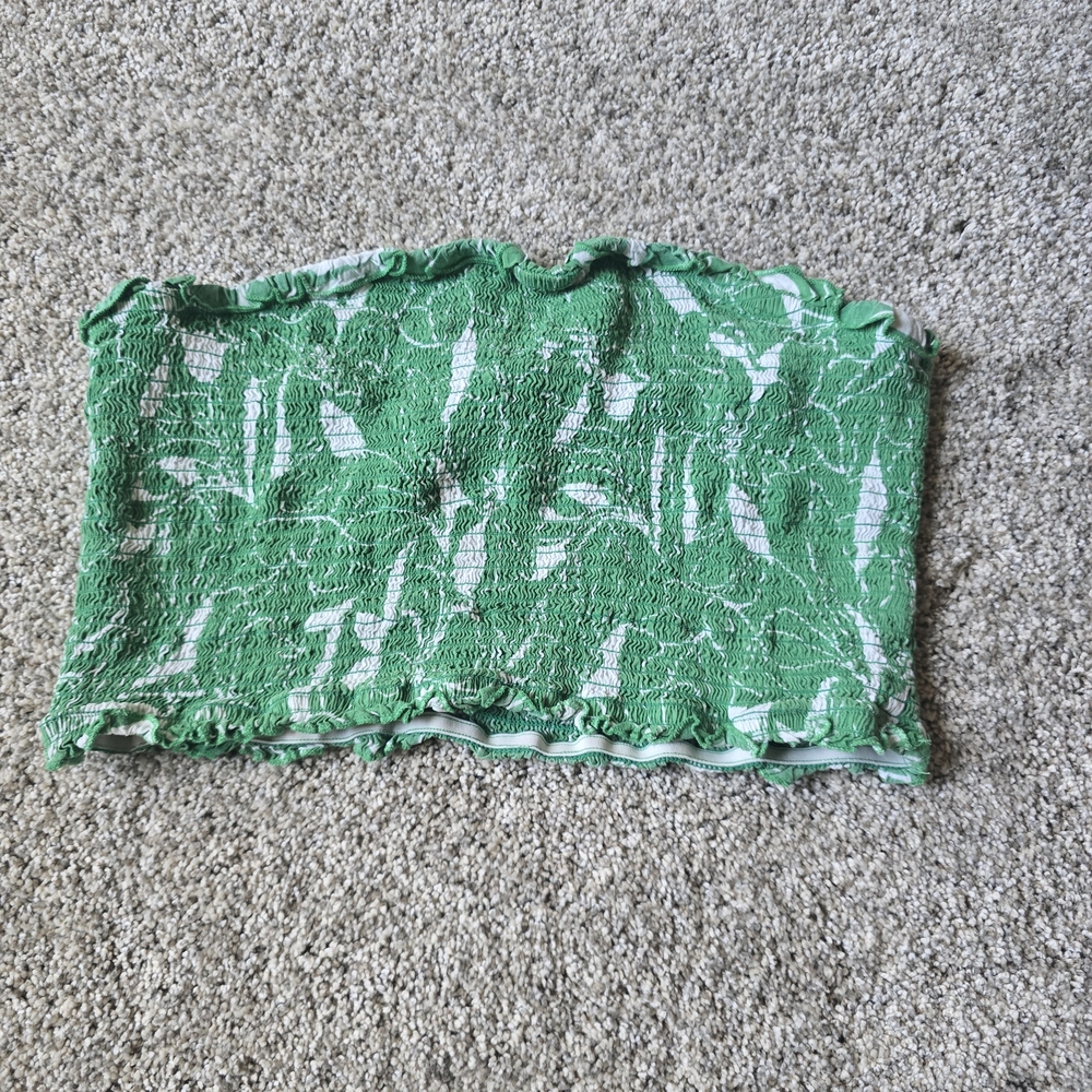 Club Z Size XL Green Textured Strapless Top